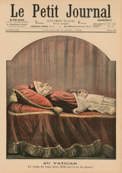 Al Vaticano, Papa Leone XIII in stato, illustrazione di copertina da 