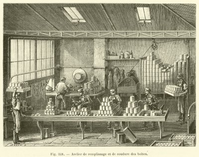 Officina di riempimento e saldatura delle scatole da French School