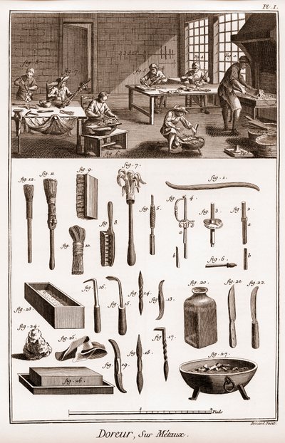 Atelier di un doratore su metalli - 