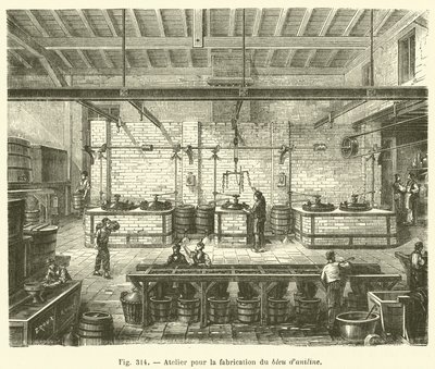 Officina per la fabbricazione del blu di anilina da French School