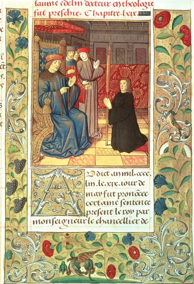 Atlas Ms Fr.2679 f.377 Jacques Coeur (c.1395-1456) davanti a Carlo VII (1403-61) c.1390-1453 da French School