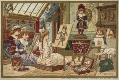 Carte Au Bon Marché con giochi per bambini da French School
