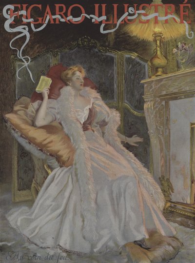 Au coin du feu (Accanto al fuoco). Copertina di Le Figaro Illustré, gennaio 1896 da French School
