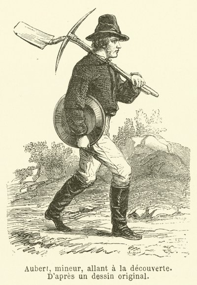 Aubert, minatore, in esplorazione da French School