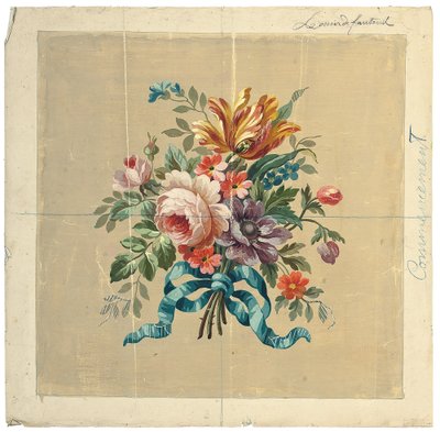 Disegno di Aubusson per uno schienale di sedia da French School