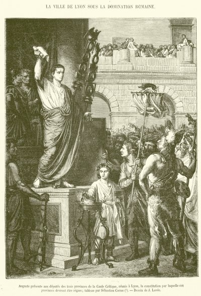 Augusto presenta ai deputati delle tre province della Gallia Celtica, riuniti a Lione, la costituzione con cui queste province dovranno essere governate da French School