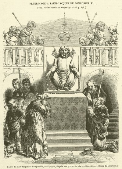 Altare di San Giacomo di Compostela, in Spagna (incisione) da French School