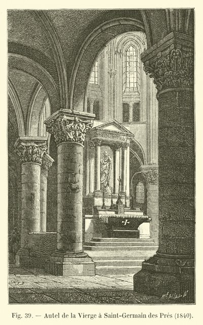 Altare della Vergine a Saint-Germain des Prés, 1840 da French School