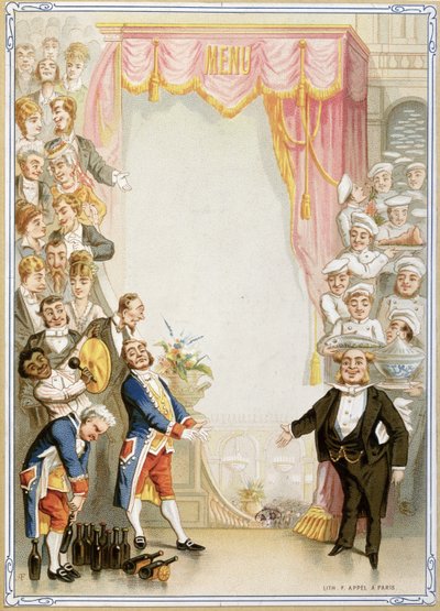 Stampa di sfondo per un menù, fine XIX secolo da French School