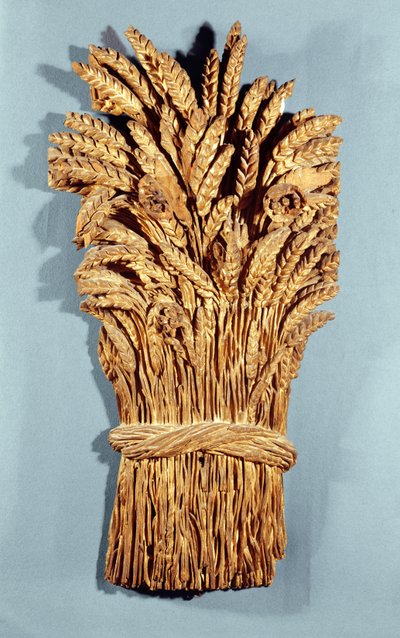Insegna del fornaio con spighe di grano e fiori di campo da French School
