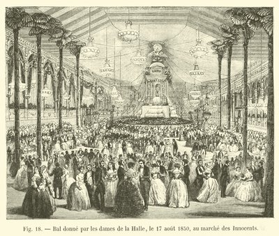 Ballo dato dalle dame della Halle, il 17 agosto 1850, al mercato degli Innocenti da French School