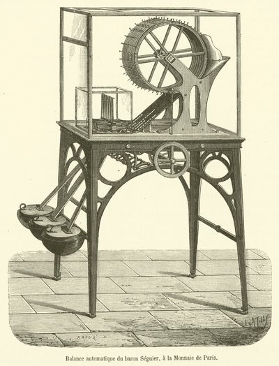 Bilancia automatica del barone Seguier, alla Monnaie de Paris da French School