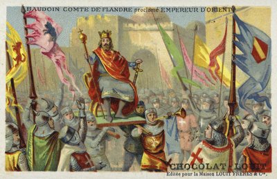 Baldovino IX, Conte delle Fiandre, proclamato Imperatore di Costantinopoli, 1204 da French School