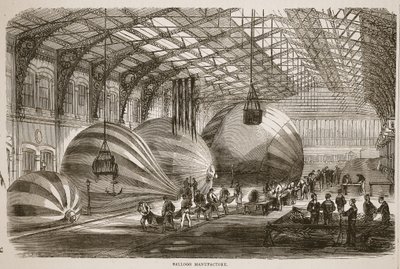 Fabbrica di palloni, illustrazione da Cassells History of the War between France and Germany, 1870-1871 da French School