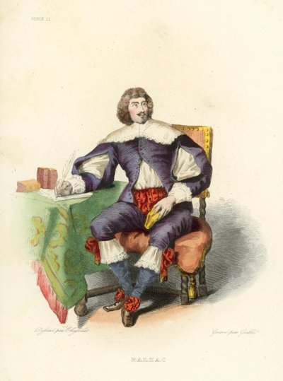 Balzac (incisione colorata) da French School
