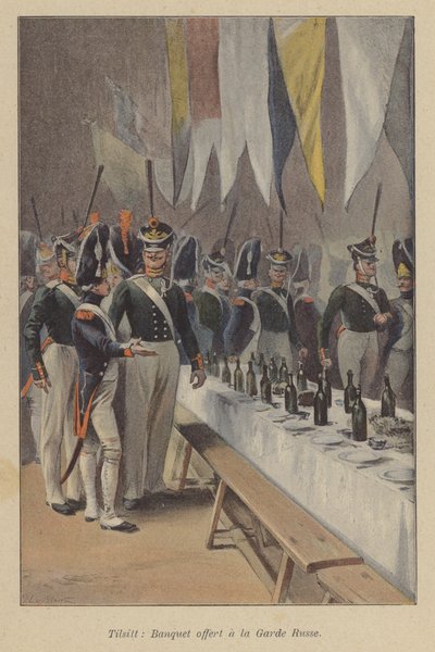 Banchetto tenuto dai francesi per la Guardia Imperiale Russa a Tilsit da French School