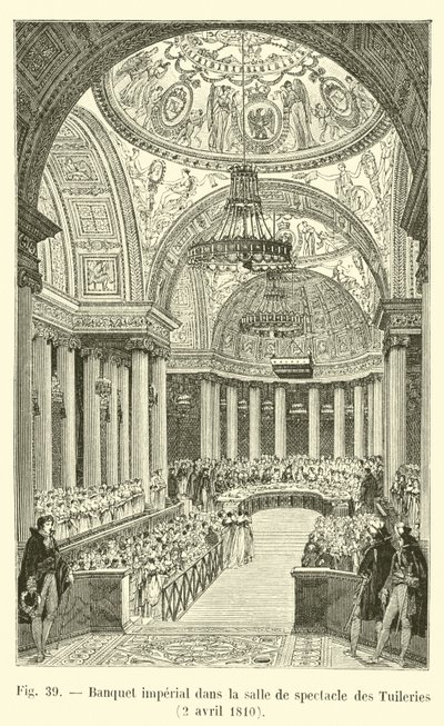 Banchetto imperiale nella sala degli spettacoli delle Tuileries, 2 aprile 1810 da French School