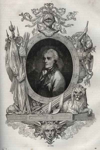 Barone Joseph Alvinczi, generale austriaco - Nuova Enciclopedia Nazionale di Maurice La Charest - 1870 da French School