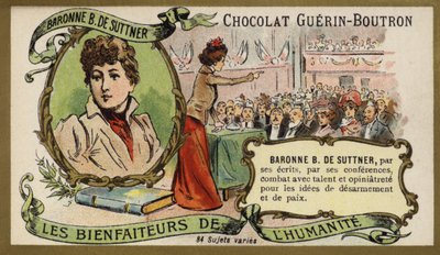 Baronessa Bertha von Suttner, scrittrice e pacifista austriaca da French School