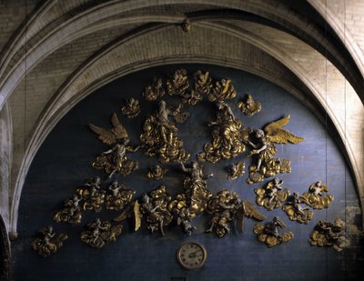Architettura barocca: decorazione (XVII secolo). Parete sul retro della navata della Chiesa di Nostra Signora degli Angeli. L
