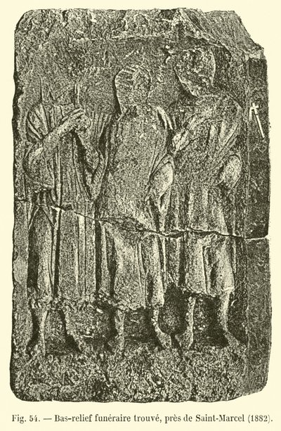 Bassorilievo funerario trovato, vicino a Saint-Marcel, 1882 da French School