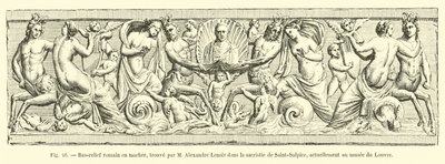 Bassorilievo romano in marmo, trovato da Alexandre Lenoir nella sacrestia di Saint-Sulpice, attualmente al museo del Louvre da French School
