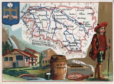 Bassi Pirenei, ora Pirenei-Atlantici, Aquitania, Francia. Le terme delle eau-bonnes, eau de vie d