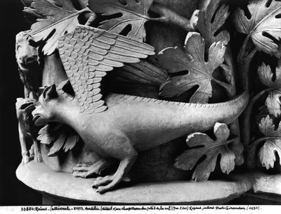 Basilisco, capitello dalla Cattedrale di Notre Dame a Reims da French School