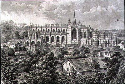 Monastero di Batalha negli anni 1860 (incisione) da French School