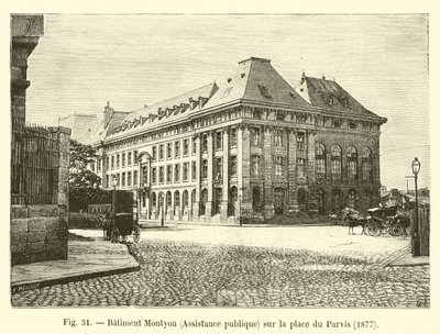 Edificio Montyon, Assistenza pubblica, sulla piazza del Parvis, 1877 da French School