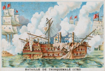 Battaglia di Trincomalee, 1782 da French School