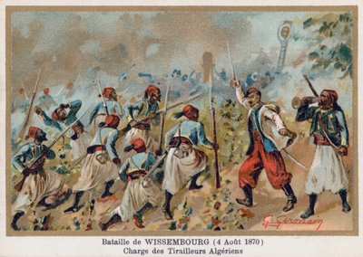La battaglia di Wissembourg, carica degli schermagliatori algerini da French School