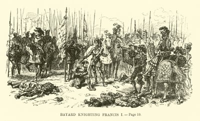 Bayard nomina cavaliere Francesco I da French School