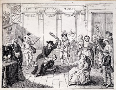 Beaumarchais frustato a Saint Lazare - scena di fustigazione di Beaumarchais, con in mano l