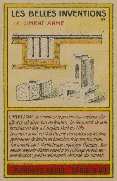 Carta delle belle invenzioni, cemento armato da French School