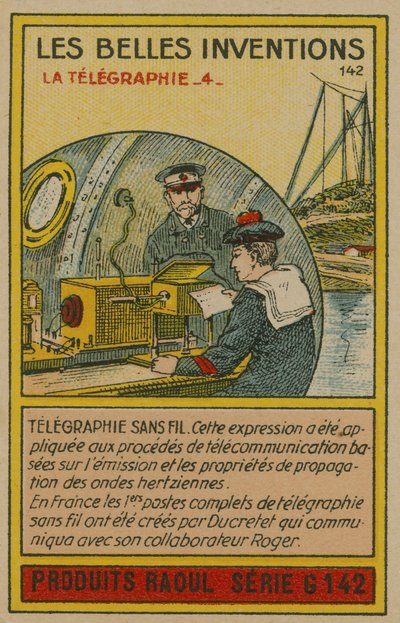 Carta delle belle invenzioni, telegrafia da French School