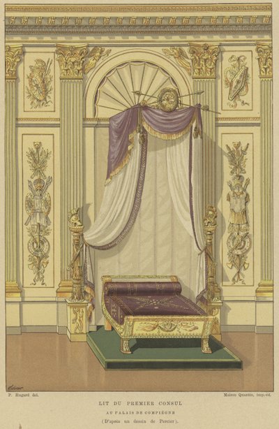 Letto di Napoleone Bonaparte quando Primo Console, Palazzo di Compiègne, Francia da French School