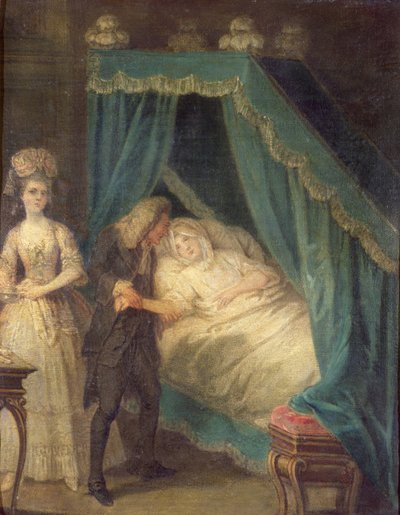 Visita a letto del dottore da French School