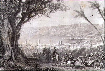 Beirut negli anni 1860 (incisione) da French School
