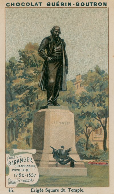 Béranger, Chansonnier Popolare, 1780-1857, eretta Square du Temple da French School