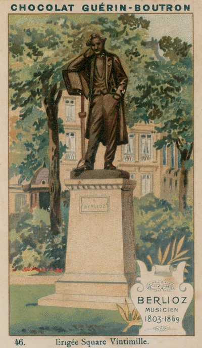 Berlioz, Musicista, 1803-1869, eretta Square Vintimille da French School