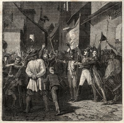 Cospirazione di Berton 1822 - Il generale Jean Baptiste Breton (Jean-Baptiste) detto Berton (1769-1822) stabilì un governo provvisorio a Thouars nel 1822 da French School