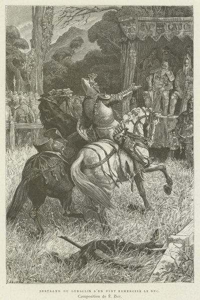 Bertrand du Guesclin venne a ringraziare il duca da French School