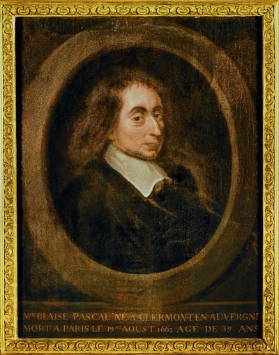 Blaise Pascal ... (olio su tela) da French School