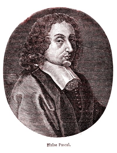 Blaise Pascal, matematico, filosofo, fisico e teologo francese. 1865 (incisione) da French School