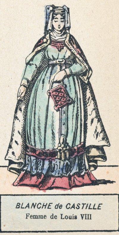 Bianca di Castiglia, moglie di Luigi VIII da French School