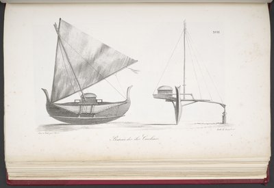 Barca delle Isole Caroline, da Voyage pittoresque autour du monde, avec des portraits de sauvages d