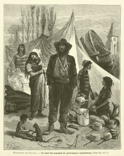 Zingari di Francia (incisione) da French School