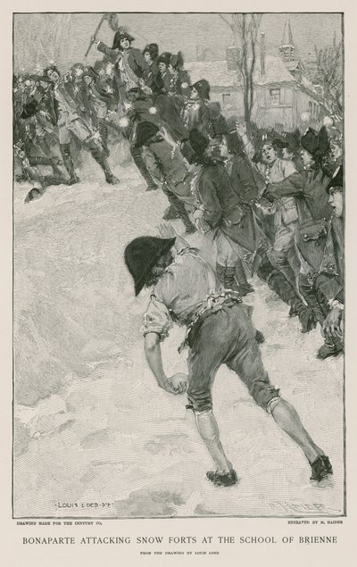 Bonaparte che attacca i forti di neve alla Scuola di Brienne da French School