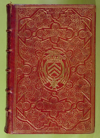 Copertina di libro con lo stemma di Armand-Jean du Plessis, Cardinale Richelieu (1585-1642) da French School